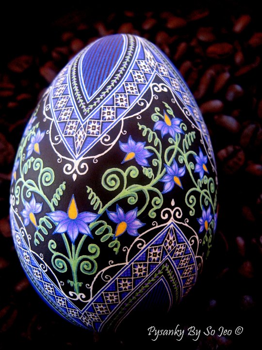 Nightshade - Solanum dulcamara Ukrainian Easter Egg Pysanky By So Jeo